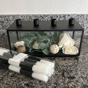 Hearth & Hand Black Candle Holder with Cream Accents